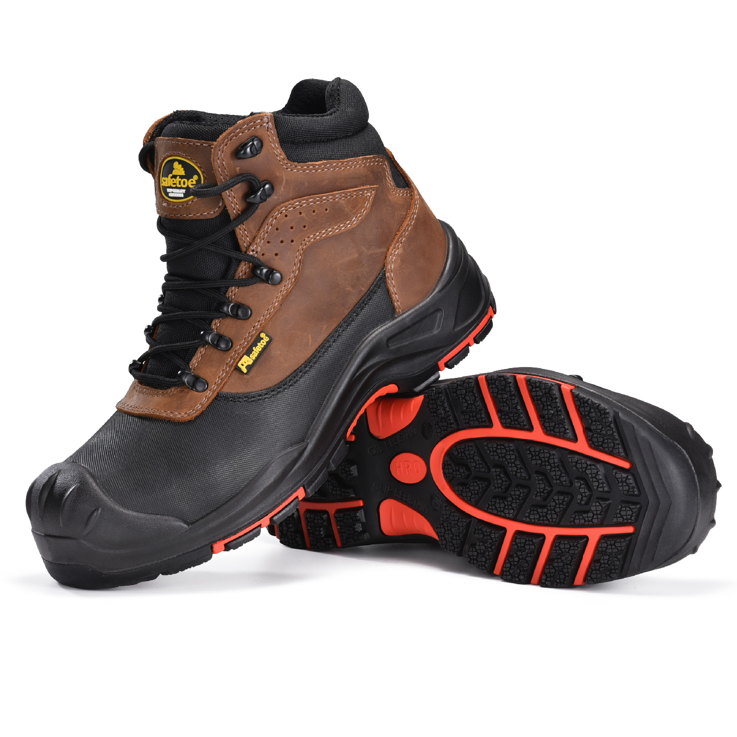 Bottes de travail antidérapantes en cuir nubuck les plus confortables avec bout composite pour hommes M-8562