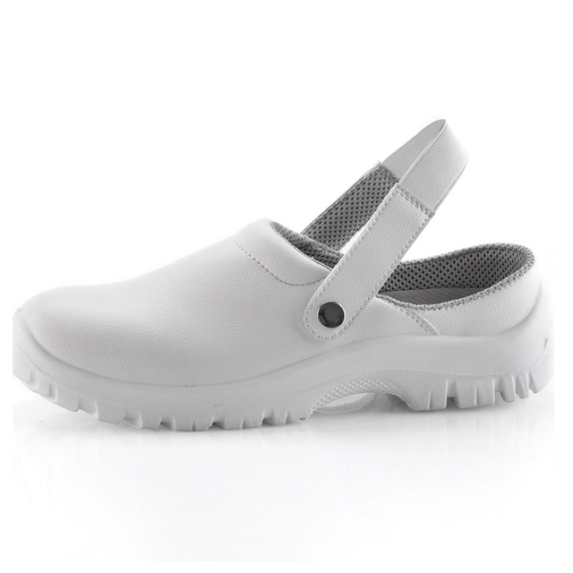Chaussures de sécurité de cuisine blanches avec protection antidérapante | L-7096 Bouclier propre