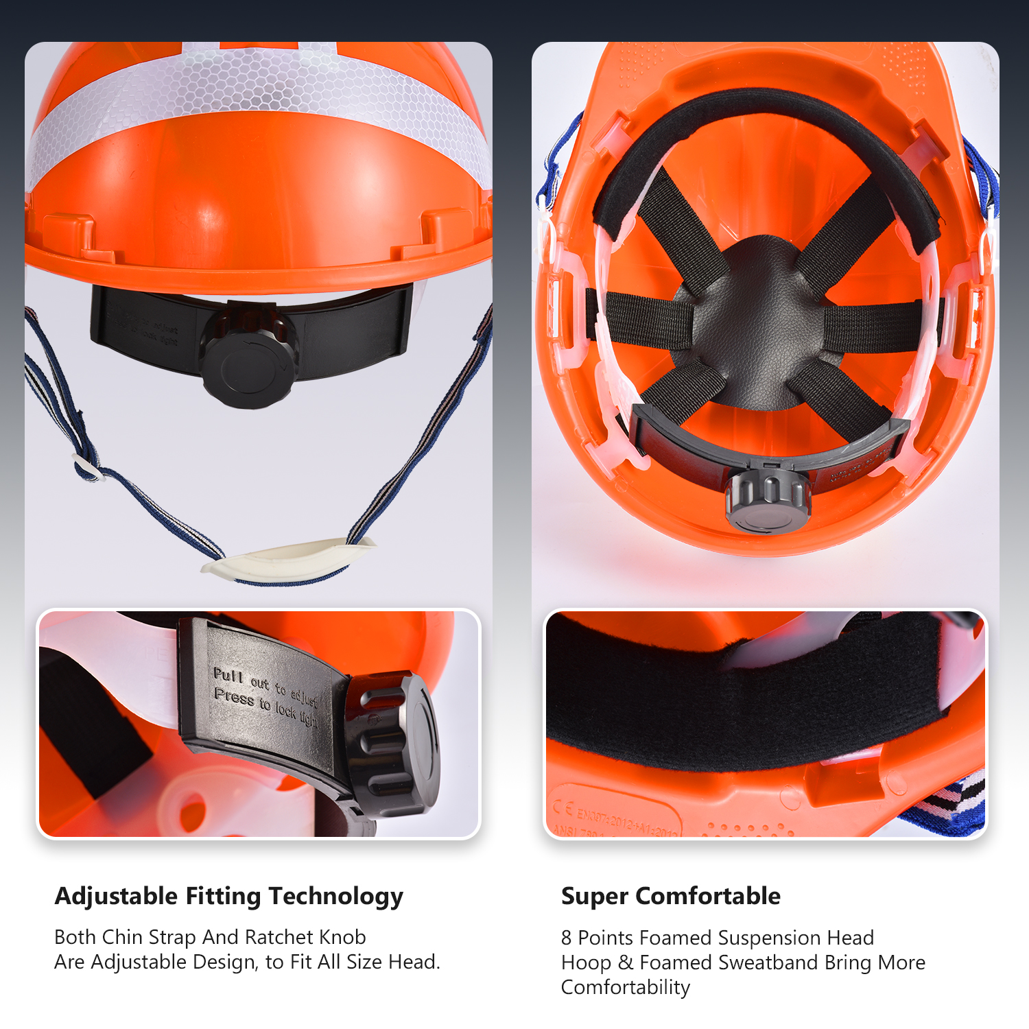 Casque de sécurité industrielle W-036 Orange