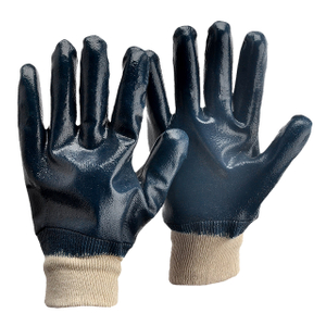 1 paire bleu enduit de PVC Knit poignet Gants en Caoutchouc Sécurité Gants de travail imperméable 