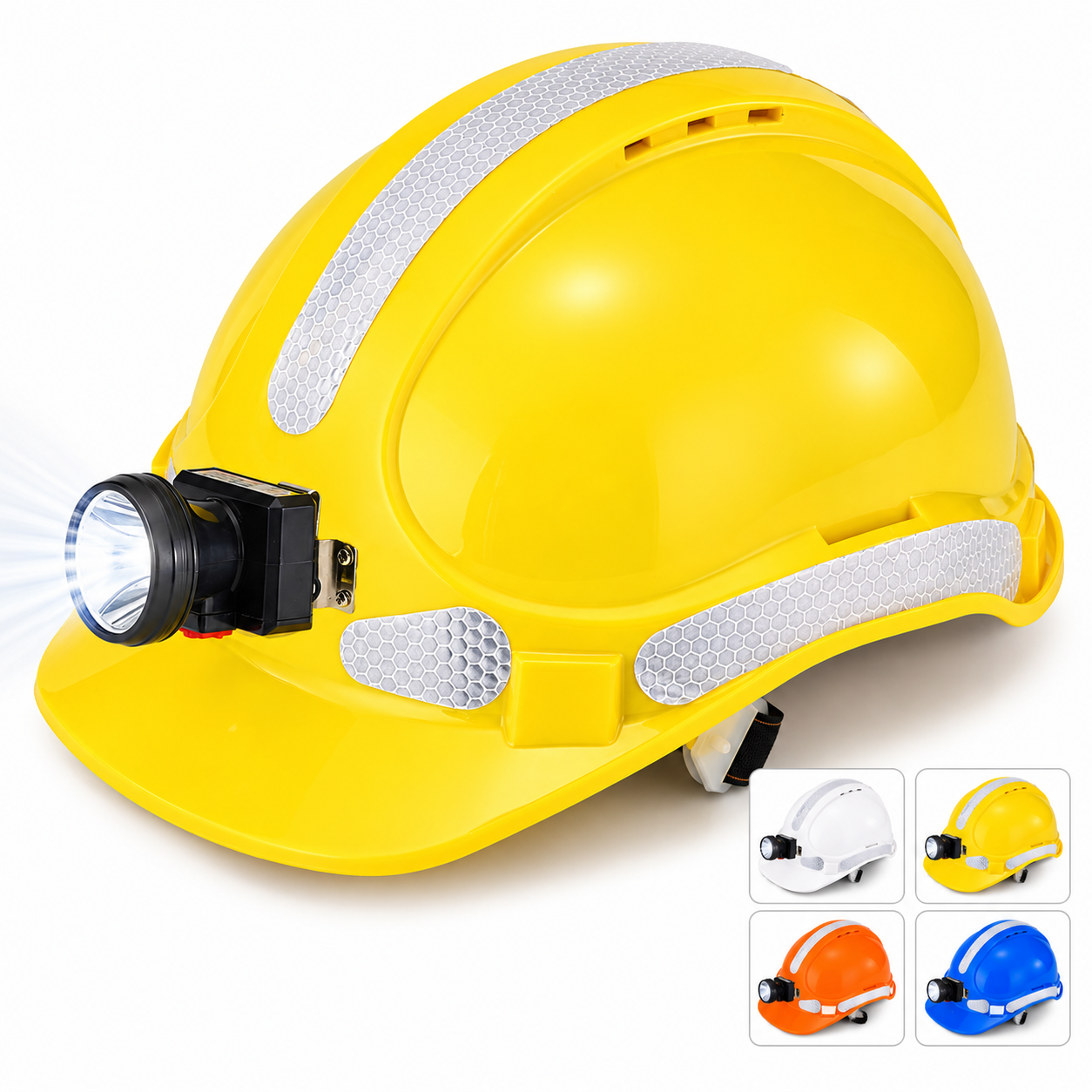 Casque de sécurité pour mines avec lampe frontale Safeyear W-018L