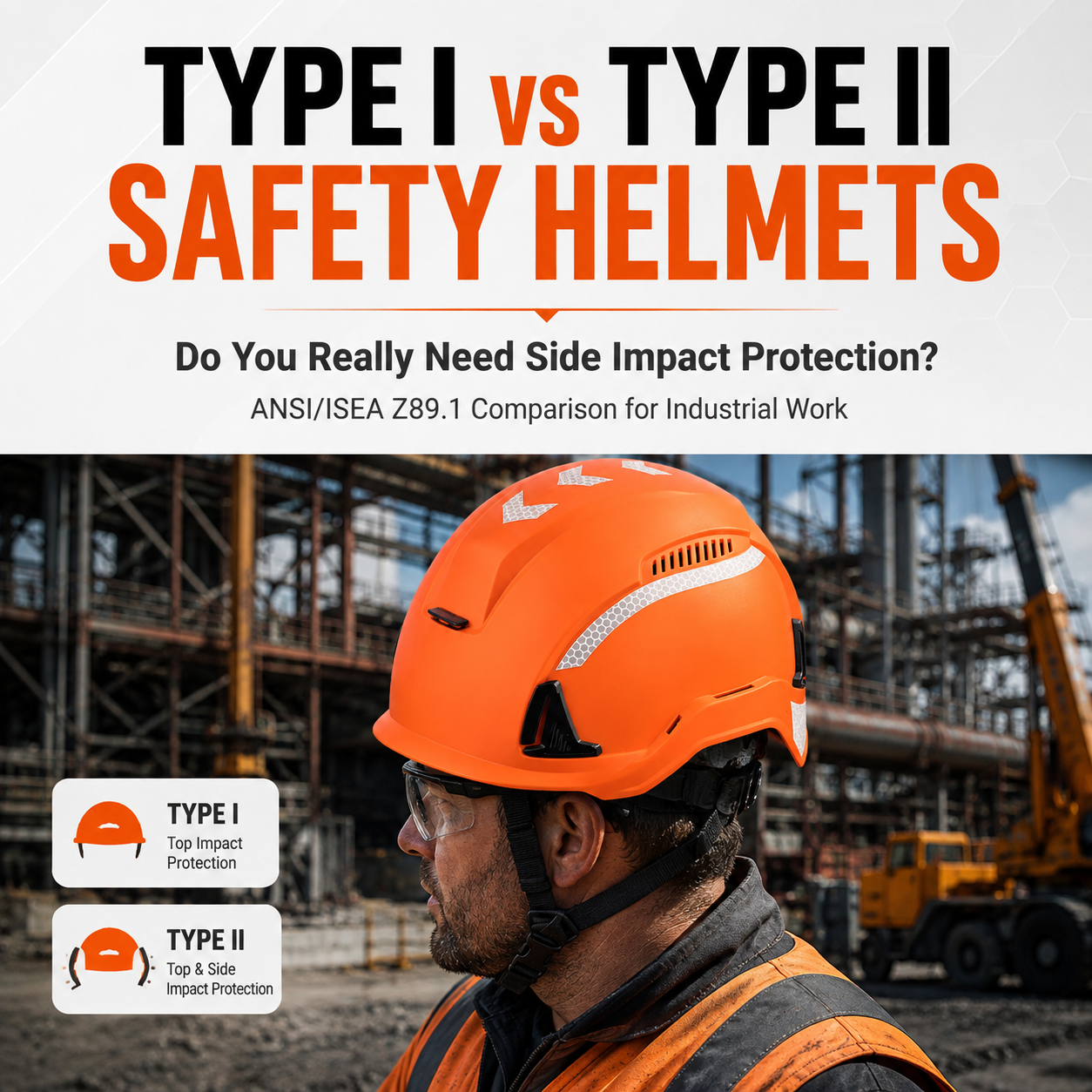 Casques de sécurité de type I ou de type II&nbsp;: avez-vous vraiment besoin d’une protection contre les impacts latéraux&nbsp;?