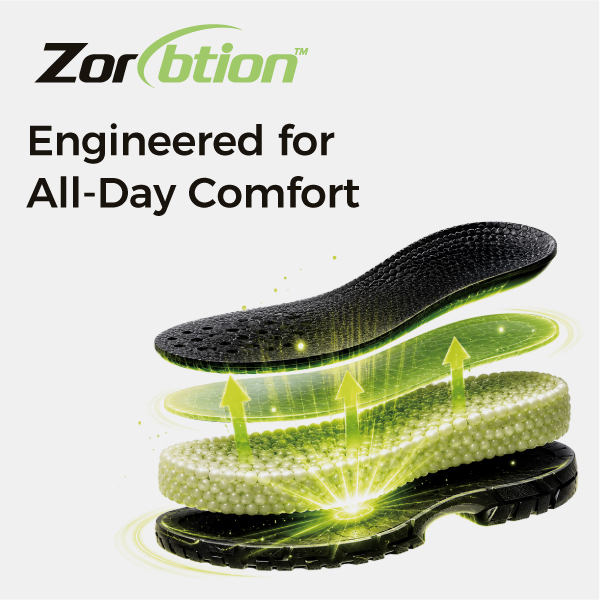 Technologie d"absorption des chocs Zorption™ pour des chaussures de sécurité confortables
