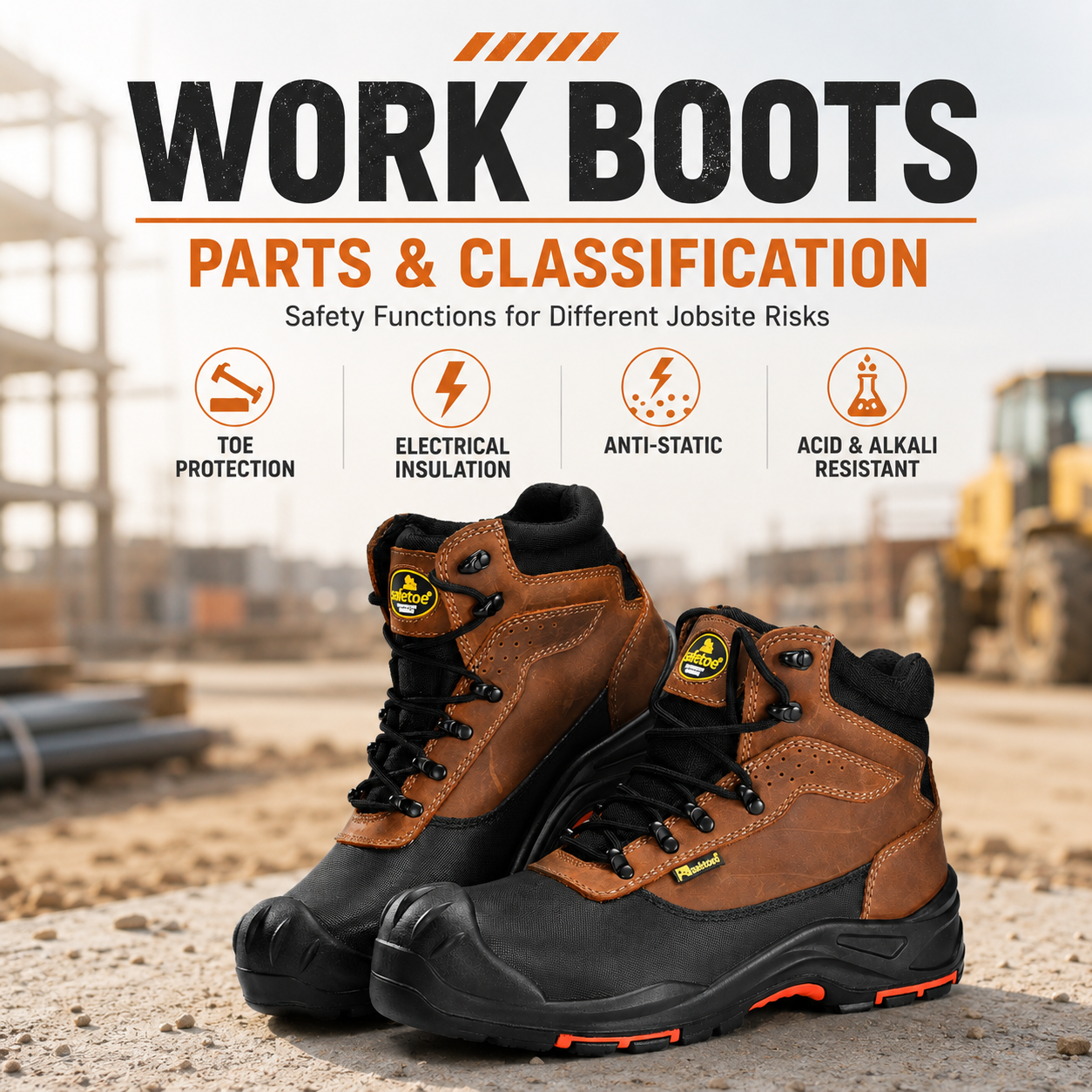 Pièces et classification des bottes de travail