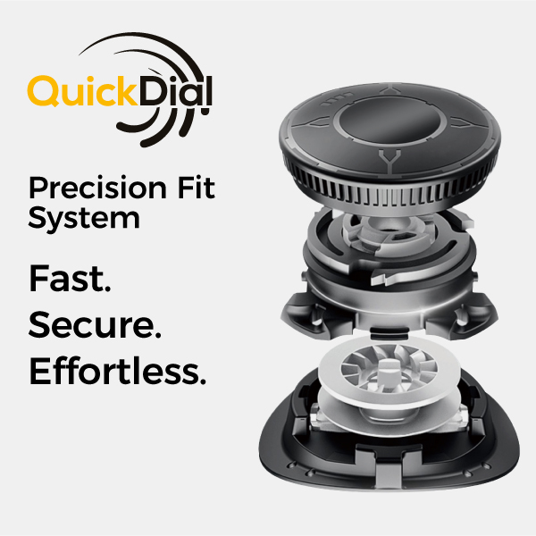 Système de fermeture à cadran à ajustement précis QuickDial™ pour un ajustement rapide, sécurisé et sans effort des chaussures de sécurité