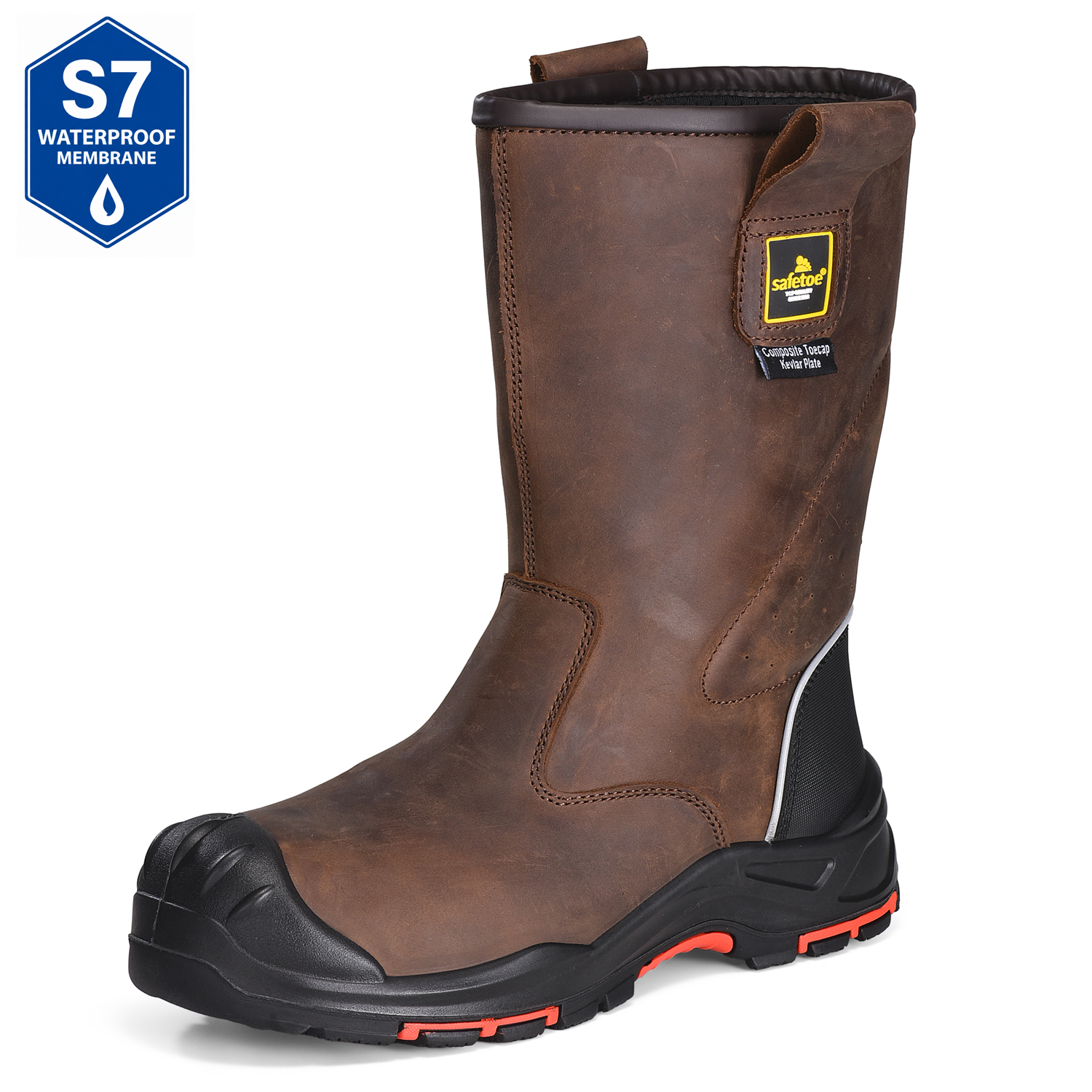 Bottes de sécurité S7S imperméables à enfiler Safetoe H-9437