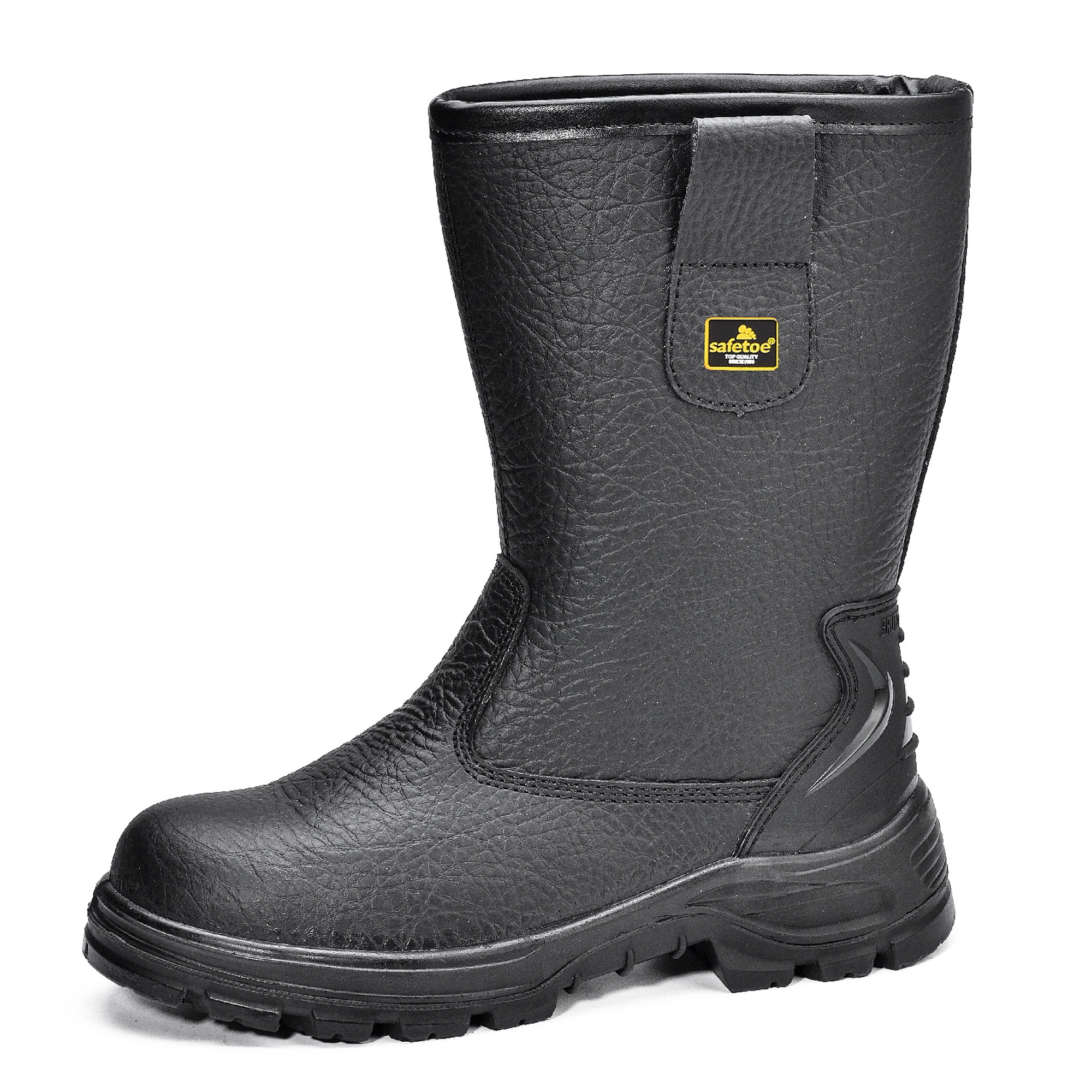 Bottes de sécurité Rigger en cuir noir avec embout en acier | H-9430