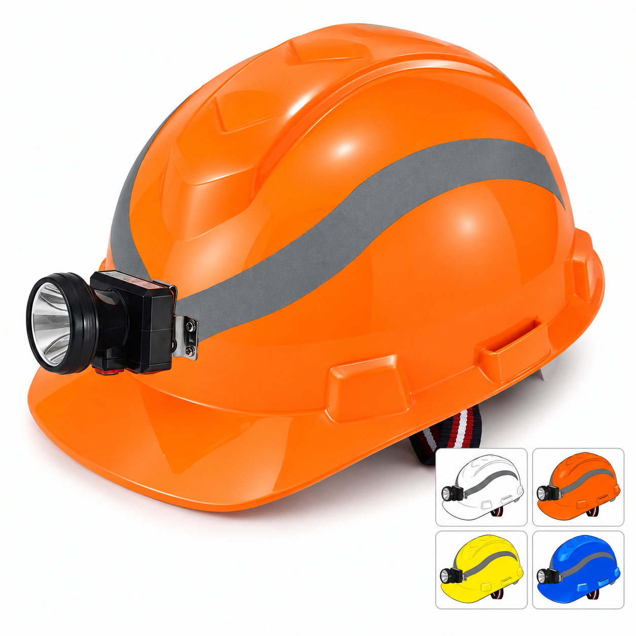 Casque de sécurité pour travaux souterrains avec lampe Safeyear W-003L