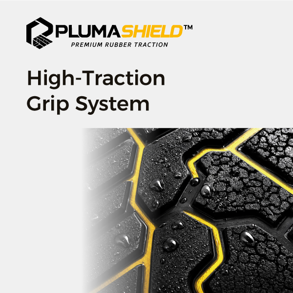 Technologie de traction de la semelle extérieure PlumaShield™ pour des chaussures de sécurité antidérapantes