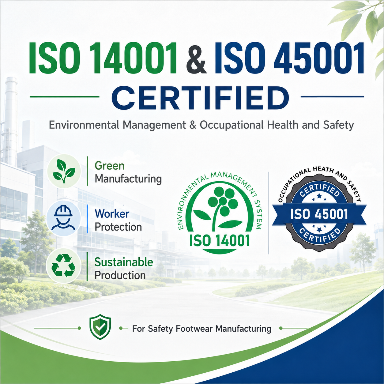 Engagement de fabrication verte et sûre — Langzhifeng Protective Technology obtient la double certification ISO 14001 et ISO 45001