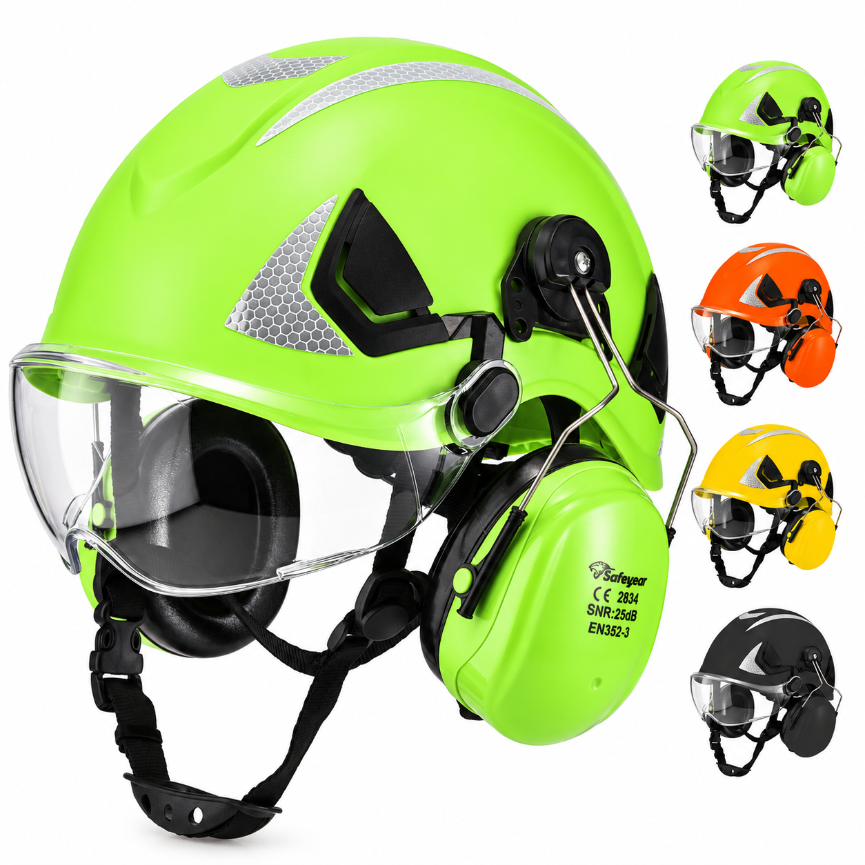 Casque de sécurité avec écran facial et protection auditive Safeyear M-5018