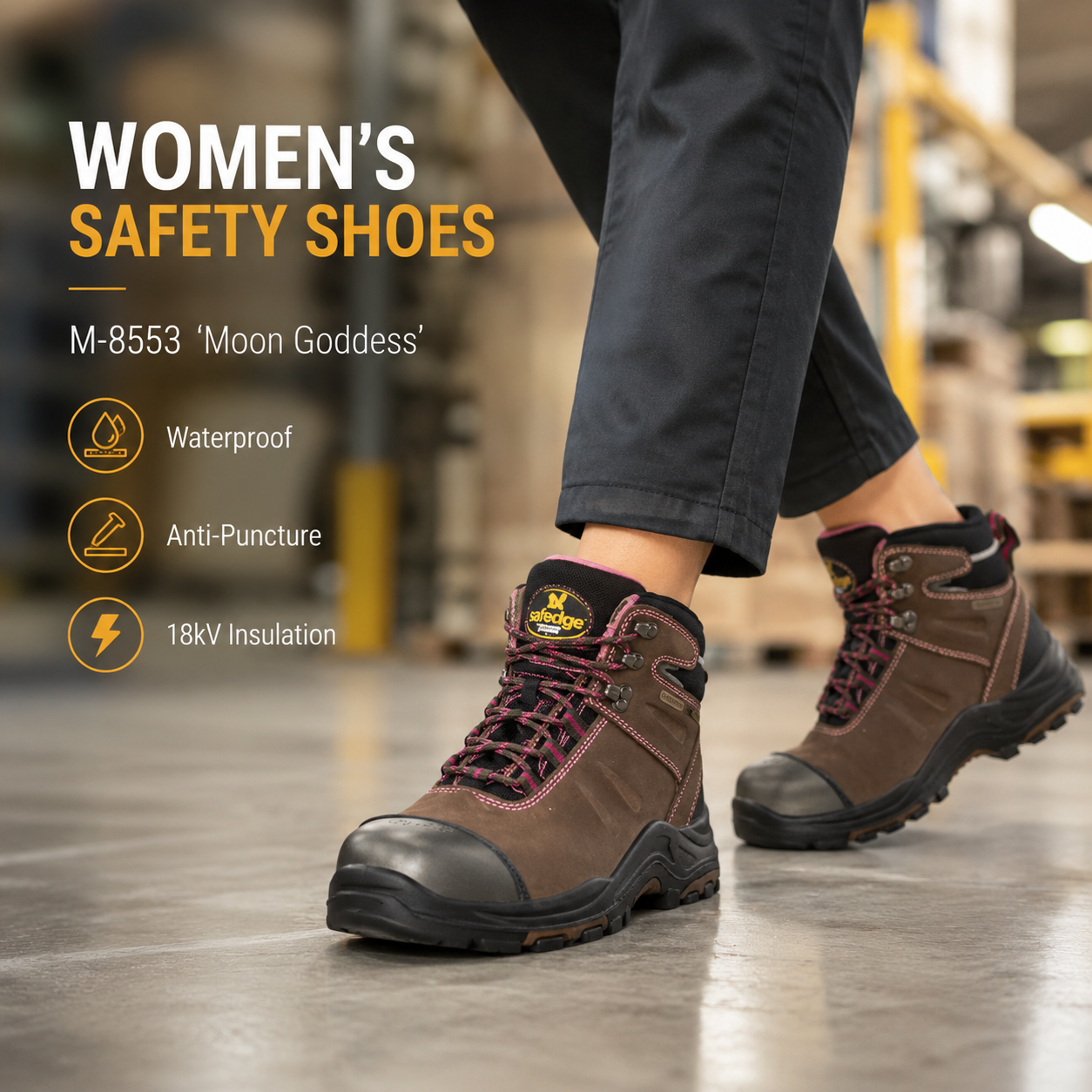 M-8553 'Moon Goddess'｜Chaussures de sécurité isolées 18kV légères mais puissantes, exclusives aux femmes