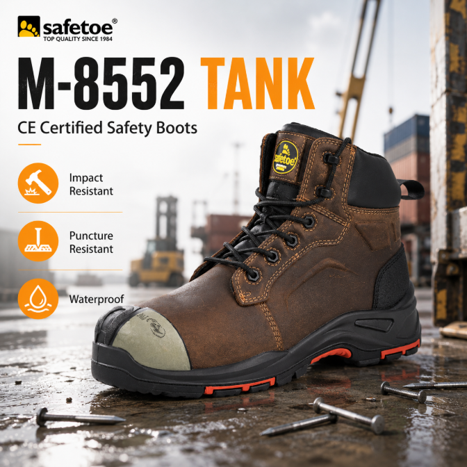 Chaussures de sécurité M-8552 «&nbsp;Tank&nbsp;»&nbsp;: protection de qualité industrielle contre les chocs, les perforations et les glissades